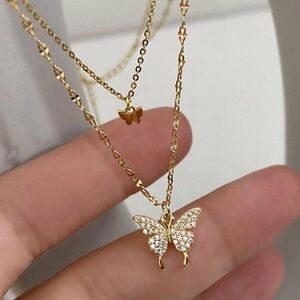Elegant Gold Butterfly Pendant Necklace